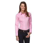 Vincenzo Boretti Camicia-Blusa Donna Elegante, Taglio Aderente/Slim-Fit, Elastica-Stretch, Collo Classico, Manica-Lunga, in Tinta Unita - Easy Iron, Facile da Stirare Fucsia Scuro 44