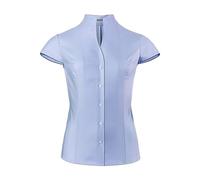 Vincenzo Boretti Camicia-Blusa Elegante, Taglio Abbastanza Aderente, Colletto Alto, Senza Maniche, in Tinta Unita, Facile da Stirare