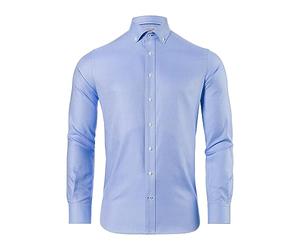 Vincenzo Boretti Camicia, Regular-Fit/Taglio Giusto, Morbido Oxford - Non-Stiro Azzurro 43-44