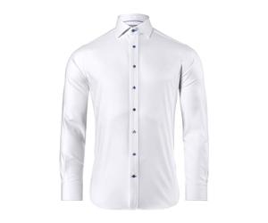 Vincenzo Boretti Camicia, Regular-Fit/Taglio Giusto, Morbido Twill - Non-Stiro Bianco 39-40