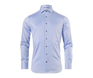 Vincenzo Boretti Camicia, Regular-Fit/Taglio Giusto, Twill - Non-Stiro Azzurro 43-44