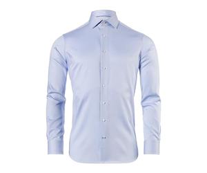Vincenzo Boretti Camicia, Regular-Fit/Taglio Giusto, Twill - Super Non-Stiro Blu Ghiaccio 43-44