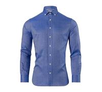 Vincenzo Boretti Camicia, Slim-Fit/Taglio Aderente, Morbido Oxford - Non-Stiro Blu 39-40