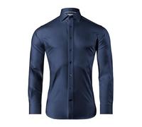 Vincenzo Boretti Camicia, Slim-Fit/Taglio Aderente, Morbido Twill - Non-Stiro Blu Scuro 43-44