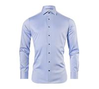 Vincenzo Boretti Camicia, Slim-Fit/Taglio Aderente, Twill - Non-Stiro Azzurro 39-40
