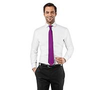 Vincenzo Boretti Camicia Uomo Eleganti, Taglio Aderente/Slim-Fit, Colletto Francese, Manica Lunga, in Tinta Unita - Non Stiro/Non-Iron Bianco 43-44