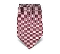 Vincenzo Boretti cravatta elegante classica da uomo, 8 cm x 15 cm, di pura seta di alta qualità, idrorepellente e antisporco, motivo pied-de-poule bianco/rosso vino