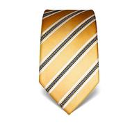 Vincenzo Boretti cravatta elegante classica da uomo, 8 cm x 15 cm, di pura seta di alta qualità, idrorepellente e antisporco, motivo a righe oro