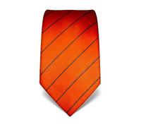 Vincenzo Boretti cravatta elegante classica da uomo, 8 cm x 15 cm, di pura seta di alta qualità, idrorepellente e antisporco, motivo a righe arancione