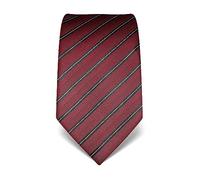 Vincenzo Boretti cravatta elegante classica da uomo, 8 cm x 15 cm, di pura seta di alta qualità, idrorepellente e antisporco, motivo a righe borgogna