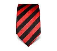 Vincenzo Boretti cravatta elegante classica da uomo, 8 cm x 15 cm, di pura seta di alta qualità, idrorepellente e antisporco, motivo a righe rosso