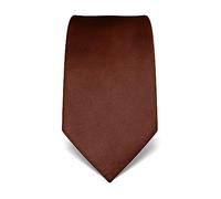 Vincenzo Boretti cravatta elegante classica da uomo, 8 cm x 15 cm, di pura seta di alta qualità, idrorepellente e antisporco, design in tinta unita marrone scuro