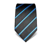 Vincenzo Boretti cravatta elegante classica da uomo, 8 cm x 15 cm, di pura seta di alta qualità, idrorepellente e antisporco, motivo a righe blu