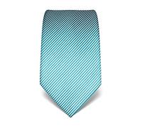 Vincenzo Boretti cravatta elegante classica da uomo, 8 cm x 15 cm, di pura seta di alta qualità, idrorepellente e antisporco, motivo a righe turchese