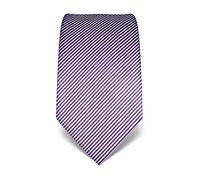 Vincenzo Boretti cravatta elegante classica da uomo, 8 cm x 15 cm, di pura seta di alta qualità, idrorepellente e antisporco, motivo a righe lilla