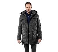 Vincenzo Boretti giubbotto-cappotto invernale lungo uomo, disegno di parka elegante casual, molto caldo, cappuccio e grandi tasche con fodera morbida, antivento antracite S