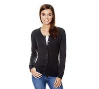 Vincenzo Boretti Golfino-Cardigan Elegante Donna con Bottoni, Disegno Classico con Collo-a V, Manica-Lunga, Taglio Aderente, Caldo - Ideal per Inverno, Autunno, Mezza Stagione Antracite XL