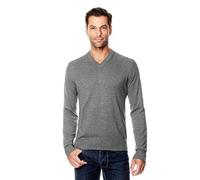 Vincenzo Boretti Maglione-Pullover Elegante da Uomo, Disegno Classico, Collo-a V a Costine, Manica-Lunga, Aderente/Slim-Fit, Caldo - Ideal per Inverno, Autunno, Mezza Stagione Grigio Scuro L