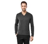 Vincenzo Boretti Maglione-Pullover Elegante da Uomo, Disegno Classico con Collo-a V, Manica-Lunga, Taglio Aderente/Slim-Fit, Caldo - Ideal per Inverno, Autunno, Mezza Stagione Antracite S
