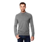 Vincenzo Boretti Maglione-Pullover Elegante da Uomo, Disegno Classico con Collo-Alto a Costine, Manica-Lunga, Taglio Aderente/Slim-Fit, Inverno, Caldo - Autunno, Mezza Stagione Grigio Scuro S