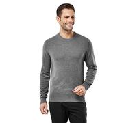 Vincenzo Boretti Maglione-Pullover Elegante da Uomo, Disegno Classico con Scollo-Rotondo, Manica-Lunga, Aderente/Slim, Caldo - Ideal per Inverno, Autunno, Mezza Stagione Grigio Scuro M