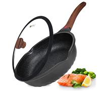 Vinchef Padella antiaderente con coperchio, padella da 30,5 cm/5,5 qt, tecnologia tedesca di rivestimento ceramico 3C+, indicatore di calore, compatibile a induzione