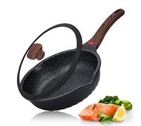 Vinchef Padella antiaderente padella con coperchio, padella da 10"/3Qt, tecnologia tedesca di rivestimento ceramico 3C+, fusione di alluminio, compatibile a induzione