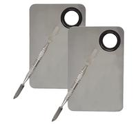 Vinciann 2 Set makeup Mini Paletta fondotinta blush ombretto acciaio tavolozza+Spatola per mescolare trucco 11.5x7.6cm make-up