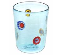 Vinciprova Le Gemme di Venezia Bicchiere Goto Veneziano Murrine Millefiori Azzurro Murano Glasses Made in Italy