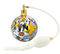Vinciprova Le Gemme di Venezia Bottiglia con Spruzzatore Porta Profumo con Murrina Millefiori Originale Murano Glass (Tonda)