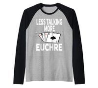 Vincitore del Gioco di Carte Funny Less Talking More Euchre Maglia con Maniche Raglan