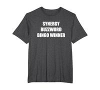 Vincitore di Synergy Buzzword Bingo Maglietta, Uomo Taglie Grandi, Grigio Scuro, 4X Tall