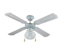 Ventilatore a soffitto tetto con plafoniera 3 velocità attacco E27 bianco 55W [EEK: A+]