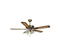 VINCO Agitatore/Ventilatore da soffitto con 5 pale in legno noce scuro 4 lampade 70900