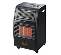 Vinco Stufa a Gas Ventilata per Bombola GPL + Elettrico Infrarossi 4.2 kW Nero