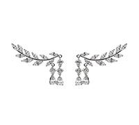 Vine Jewelry Sweep Wrap Crystal Leaf Ear Cuffs Set Nappa Orecchini per donna Gioielli Regalo Argento Elegante e popolareAgile alla moda