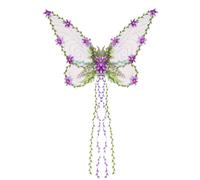 Vined Fairy Wings - Women’s Glitter Costume, Fantasy Cosplay Accessory | Ethereal Garden Party Fashion Statement, Magicals Winged Outfit Design Set with Radiant Appeal for Holiday Events Pride Parades