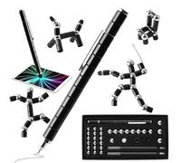 VINEST Penna Magnetica Nera Set, Fidget Pen Touch Screen Capacitiva NdFeB, Fidget Pen Antistress con Scatola di immagazzinaggio, Penna Multifunzione per Uomini Donne Bambini Adolescenti
