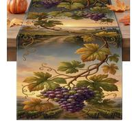 Vineyard - Runner da tavola autunnale a tema uva, 33 x 274 cm
