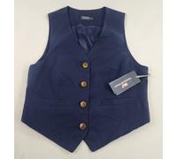 Vineyard Vines Gilet da Uomo Suit Parte S Navy 36 " Tasche 4 Bottoni Scollo A V