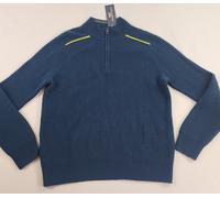 Vineyard Vines Maglione Adulto M Media Blu Teal 1/4 Zip OTG Costina Sci Uomo