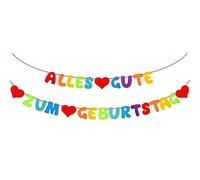VINFUTUR Ghirlande Striscioni Compleanno Bandiera Decorazione per Compleanni per Bambini in Tedesco "ALLESGUTEZUMGEBURTSTAG"