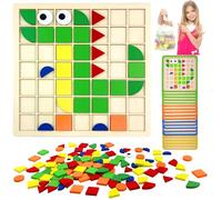 VingaHouse 120 Pezzi Puzzle in Legno a Mosaico, Forma in Legno per Bambini Tangram Mosaico Puzzle Giocattoli Montessori da 3 4 5 Anni Abilità Motorie Giocattolo Educativo Regalo per Ragazze e Ragazzi