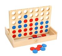 VingaHouse 4 in Linea Gioco in Legno - Quattro Giocattoli - Giochi da Tavolo per Bambini - Giocattoli da Viaggio - Giochi Educativi - Ideale come Regalo per Bambini dai 4 5 6 7 8 Anni in su