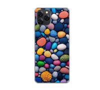 vingarshern Cover Compatibile con Blackview A95,Custodia in Silicone Trasparente,Leggera e Morbida,Anti-Graffio e Antiurto con Stampa Pietre colorate