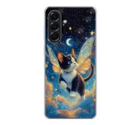 vingarshern Cover Compatibile con Samsung Galaxy A56 5G,Custodia in Silicone Trasparente,Leggera e Morbida,Anti-Graffio e Antiurto con Stampa Gatto volante