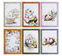 Vingi Set Strofinacci pasquali 6pz Tiffany Pasqua in Cotone Dis.4 6625