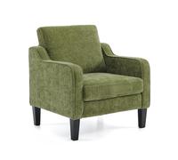 VINGLI Sedia d'accento per sedie da soggiorno, sedia da lettura verde oliva per camera da letto, poltrona con braccioli scavati, sedie moderne di metà secolo, sedia imbottita comoda per appartamento,