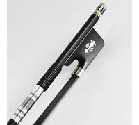 Vingobow Fiocco viola in fibra di carbonio 4/4, fiocco viola in crine di cavallo nero, ben bilanciato con rana in ebano Fleur-de-Lis per tutti i livelli di abilità