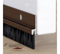 Vingspina Marrone Paraspifferi Porta Blindata in Alluminio, Guarnizione a Spazzola per Porte, Paraspifferi per Porte, Doppio Fissaggio con Adesivo e Viti, Lunghezza Può Essere Giuntato, door seal